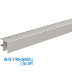 ALUMIS Sockelsystem Winkelabschluss 5000 mm Aluminium Edelstahl-Effekt