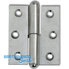 M�belband gerade - Halbrundkopf links, 50x40 mm, Stahl vernickelt