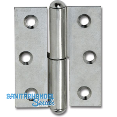 M�belband gerade - Halbrundkopf rechts, 50x40 mm, Stahl vernickelt