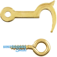 SCHMALE Kassettenhaken mit Ringschraube 30 mm, Stahl vermessingt