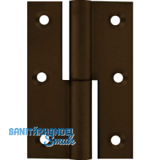 M�belband gerade - Zylinderkopf rechts, 50x40 mm, Messing br�niert