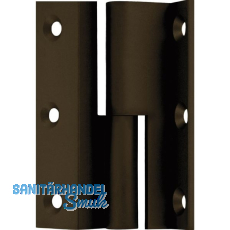 Möbelband Kröpfung D, Zylinderkopf rechts, 50x33 mm, Messing brüniert Möbelband Kröpfung D, Zylinderkopf rechts, 50x33 mm, Messing brüniert