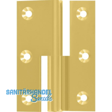 M�belband Kr�pfung B, Zylinderkopf links, 50x40 mm, Messing poliert