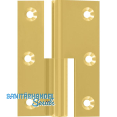 M�belband Kr�pfung B, Zylinderkopf rechts, 50x40 mm, Messing poliert