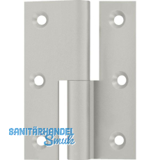 M�belband Kr�pfung B, Zylinderkopf links, 50x40 mm, Messing vernickelt matt