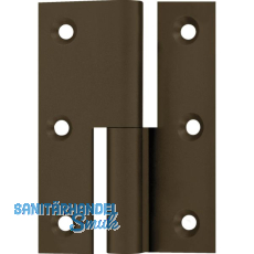 M�belband Kr�pfung B, Zylinderkopf links, 50x40 mm, Messing br�niert