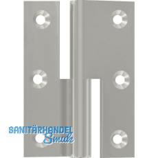 M�belband Kr�pfung B, Zylinderkopf rechts, 50x40 mm, Messing vernickelt poliert