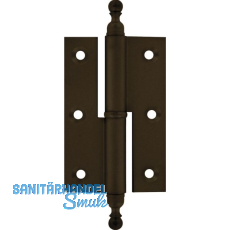 Stil-M�belband gerade, Zierkopf 19 rechts, 50x40 mm, Messing br�niert