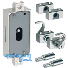 HETTICH Drehstangenschloss Set, einfache Sperre DM15 rechts, Zamak vernickelt