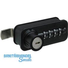 HETTICH Zahlenschloss mit Riegel - Fixcode, links, Stahl/KS schwarz