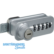 HETTICH Zahlenschloss mit Schnäpper - Fixcode, links, Stahl/KS verchromt matt HETTICH Zahlenschloss mit Schnäpper - Fixcode, links, Stahl/KS verchromt matt