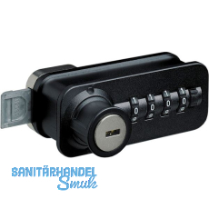 HETTICH Zahlenschloss mit Schn�pper - Fixcode, rechts, Stahl/KS schwarz