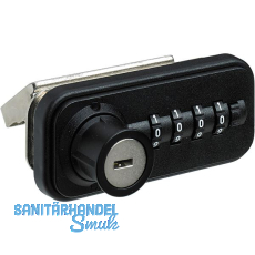 HETTICH Zahlenschloss für Schiebetür - Fixcode, links, Stahl/KS schwarz HETTICH Zahlenschloss für Schiebetür - Fixcode, links, Stahl/KS schwarz