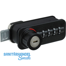 HETTICH Zahlenschloss mit Schn�pper - Freecode, Lade, Stahl/KS schwarz