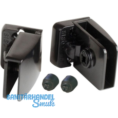 SISO Glastürscharnier Square Set, Glas 4-6 mm; 43x30 mm, Zink schwarz SISO Glastürscharnier Square Set, Glas 4-6 mm; 43x30 mm, Zink schwarz