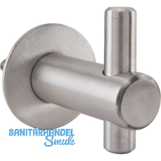 Mantelhaken Inti mit Platte ø 30 mm, Tiefe 42 mm, Edelstahl gebürstet Mantelhaken Inti mit Platte ø 30 mm, Tiefe 42 mm, Edelstahl gebürstet