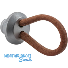 Knopf Valverde Breite 24 mm,Tiefe 52 mm,Leder hellbraun/Messing verchromt matt