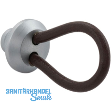 Knopf Valverde Breite 24 mm,Tiefe 52 mm,Leder dunkelbraun/Messing verchromt matt