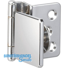 LAMP�Glast�rscharnier GH34-8CR-K, Glas 4-6 mm; 38x38 mm, Stahl verchromt eckig