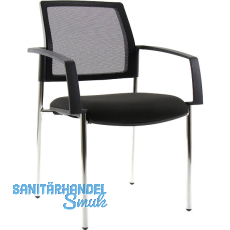 TOPSTAR Besucherstuhl BtoB 10 Netz Armlehne chrom/schwarz