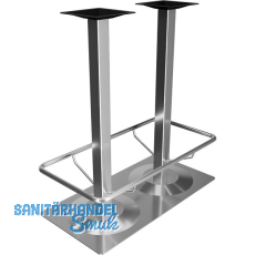 Plattenstehtischgestell mit Fu�st�tze Bayreuth 2 - Edelstahl geschliffen