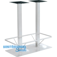 Plattenstehtischgestell mit Fußstütze Bayreuth 2 - silberfarbig beschichtet Plattenstehtischgestell mit Fußstütze Bayreuth 2 - silberfarbig beschichtet