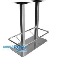 Plattenstehtischgestell mit Fu�st�tze Coburg 2 - Edelstahl geschliffen