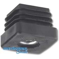 Lamellenstopfen mit Gewindeloch M10 25 x 25 mm schwarz