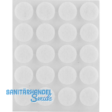 Filzgleiter rund, 17,Materialst�rke 3 mm, selbstklebend, wei�, Inhalt 20 ST