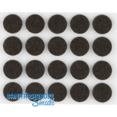 Filzgleiter rund, 17, Materialst�rke 3 mm, selbstklebend, braun, Inhalt 20