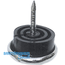 Nagelgleiter mit Stahlkappe und Einschlagstift 1, rund, �20, FE vernickelt