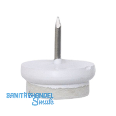 Nagelgleiter mit Filzauflage und Einschlagstift, rund, �24, KS wei�