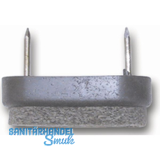 Nagelgleiter mit Filzauflage und 2 Einschlagstiften, oval, 38x18, KS grau