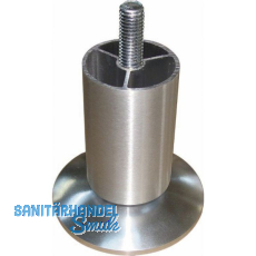 Dekorfu� Fu� � 40 mm, L�nge 126 mm,Aluminium matt geschliffen,klar matt lackiert