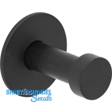 Mantelhaken Pirwa 1 mit Platte � 30 mm, Tiefe 32 mm, Stahl schwarz matt