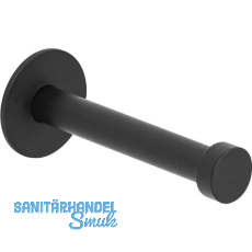 Mantelhaken Pirwa 1 mit Platte � 30 mm, Tiefe 72 mm, Stahl schwarz matt