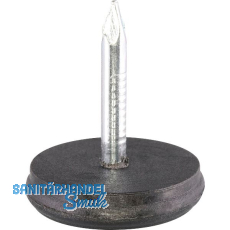 QC-Nagelgleiter mit Einschlagstift, rund, � 20 mm, Kunststoff schwarz