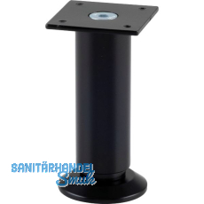 Dekorfuß Fuß ø 30 mm, Länge 100 mm, +10mm, Fußteller, Aluminium schwarz matt Dekorfuß Fuß ø 30 mm, Länge 100 mm, +10mm, Fußteller, Aluminium schwarz matt