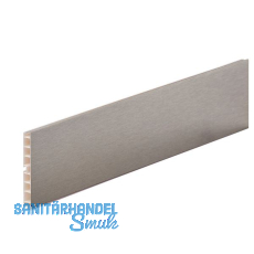 VOLPATO Sockelblende H: 100 mm L: 4000 mm Kunststoff Edelstahl Effekt gebürstet VOLPATO Sockelblende H: 100 mm L: 4000 mm Kunststoff Edelstahl Effekt gebürstet