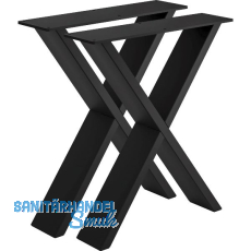 Bankkufe Etsi X-Form, Breite 380 mm, Stahl schwarz strukturiert Bankkufe Etsi X-Form, Breite 380 mm, Stahl schwarz strukturiert