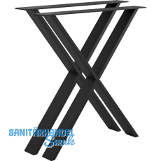 Tischkufe Etsi X-Form, Breite 700 mm, Stahl schwarz strukturiert