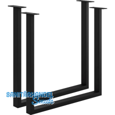 Tischkufe Etsi U-Form, Breite 700 mm, Verstellgleiter,Stahl schwarz strukturiert