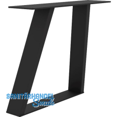 Tischkufe Etsi Trapez, Breite 800 mm, Stahl schwarz strukturiert