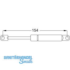 Gasdruckfeder 300 N, 154 mm