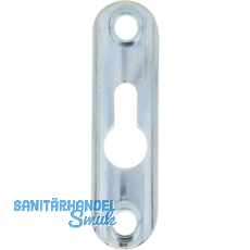 Linsen-Bettbeschlagplatte, 60 x 16 x 4 mm, 1 Schl�sselloch, Stahl verzinkt