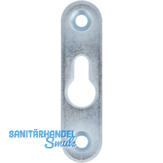 Linsen-Bettbeschlagplatte, 70 x 18 x 3 mm, 1 Schl�sselloch, Stahl verzinkt
