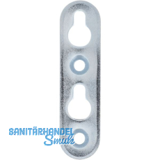 Linsen-Bettbeschlagplatte, 70 x 18 x 3 mm, 2 Schl�ssell�cher, Stahl verzinkt