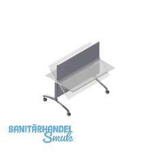 Klapptischgestell Flip-N-Store 4 f�r Platte 800x800,wei�aluminium RAL 9006 matt