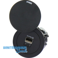 EVOline One 2fach USB Charger A+C mit Drehdeckel schwarz EVOline One 2fach USB Charger A+C mit Drehdeckel schwarz