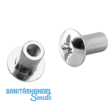 Hülsenmutter M6 mit Rille, Länge 31, Stahl vernickelt Hülsenmutter M6 mit Rille, Länge 31, Stahl vernickelt